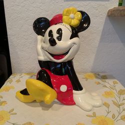 Excellent Vintage 13" Minnie Mouse cookie jar, Walt Disney Treasure Craft, made in Mexico, Mickey Mouse/ Minnie Mouse decor, Disney gift

 