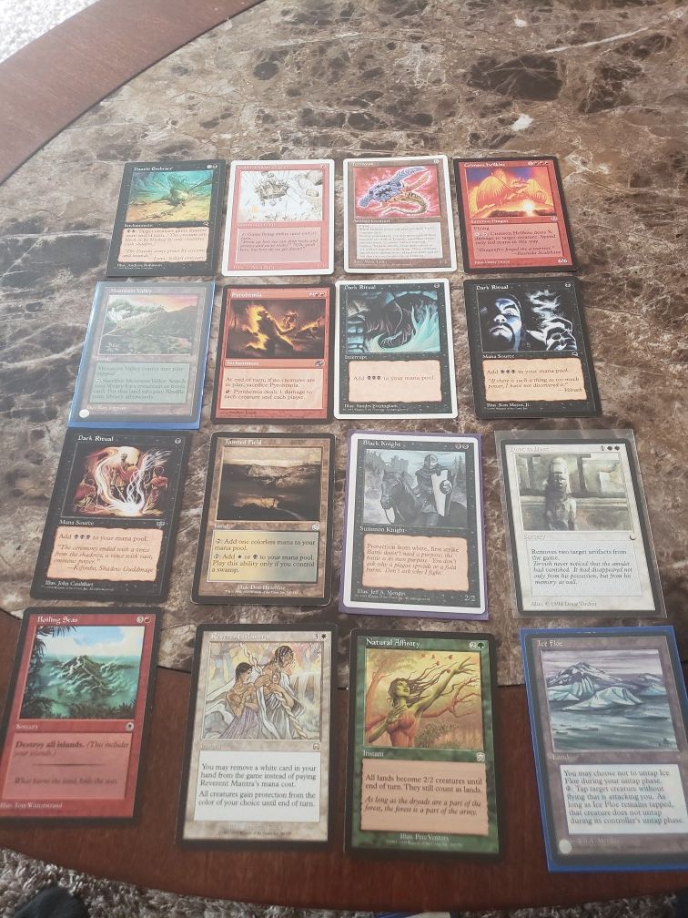 Magic the gathering cards, mtg cards, pyrohemia, black knight, dark ritual, crimson hellkite