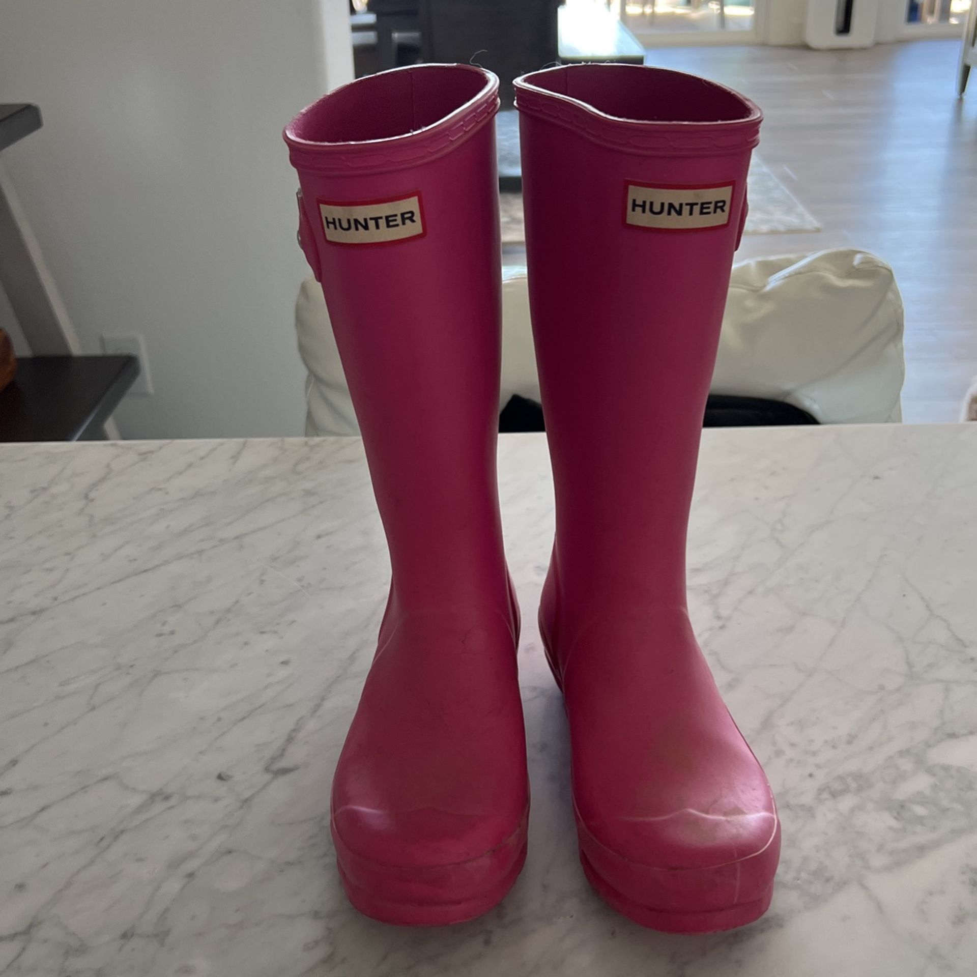 Hunter Pink Rain Boots Size 3B / 4G