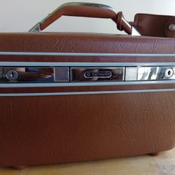 Vintage Samsonite Makeup Vanity Case/Mirror, Zipper Pocket, No Key, No Tray