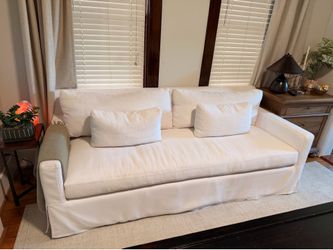 Restoration Hardware Belgium Slipcover Couch in Performance Linen