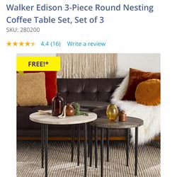 Round tables black brand new in box