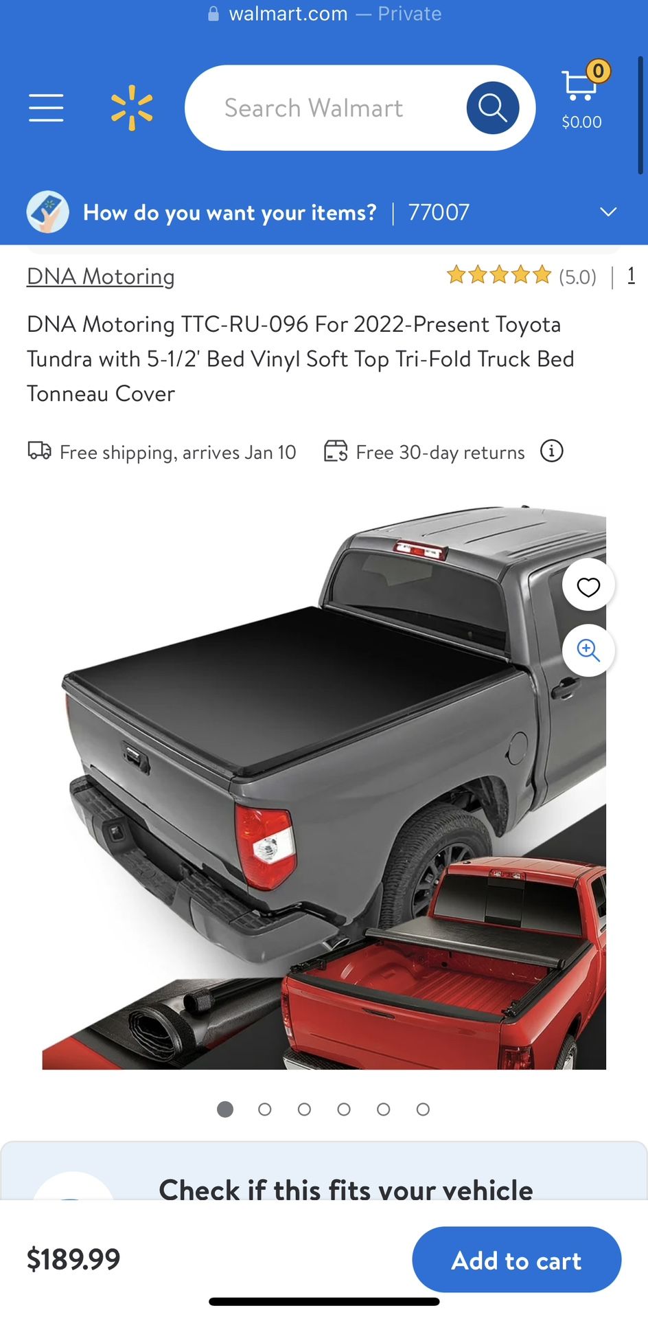 Toyota Tundra 5-1/2 Ft roll up bed cover year 2022