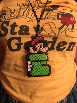 Mario bros in perler beads on string