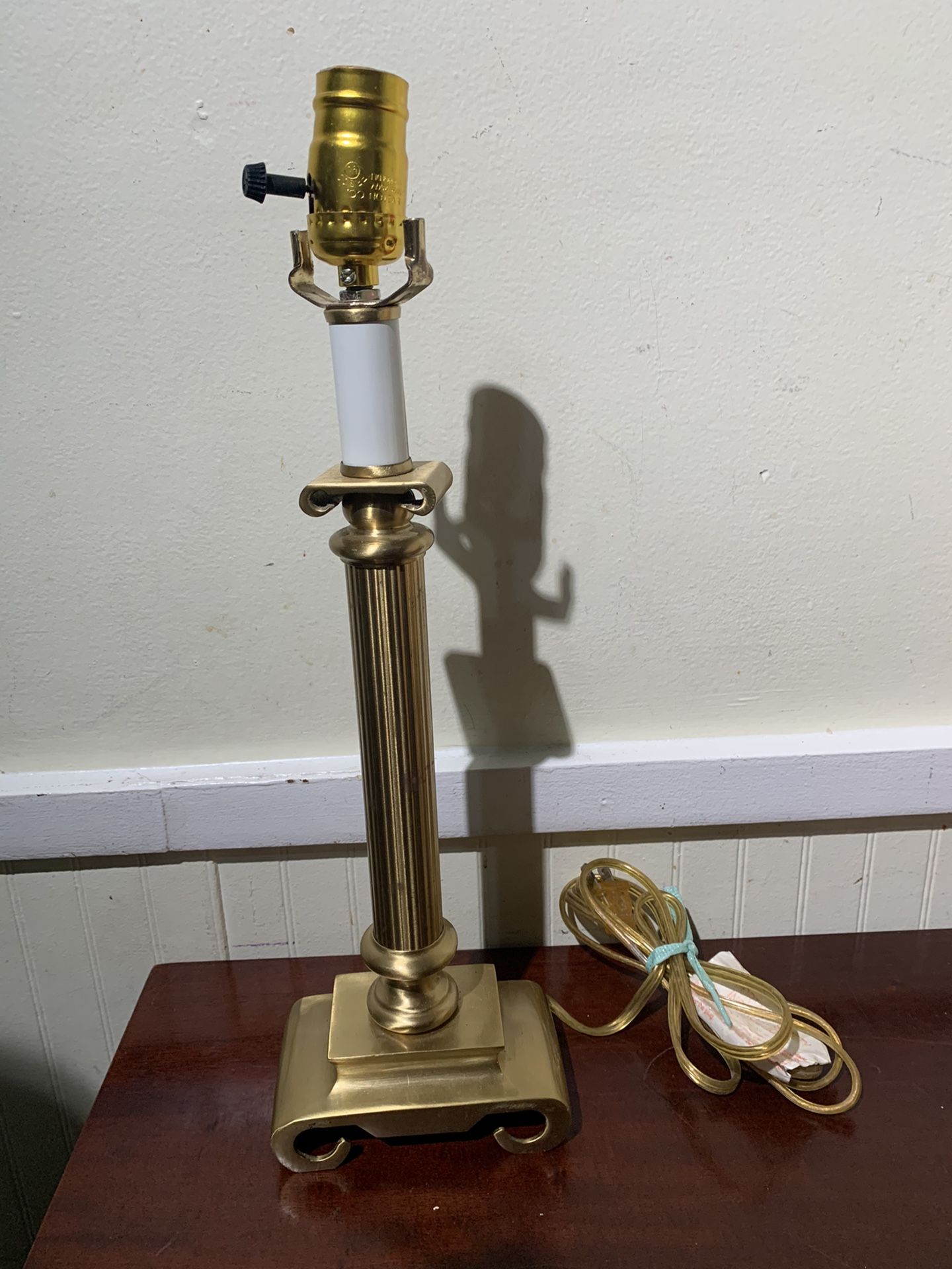 Vintage Cast Brass Lamp ( Heavy)