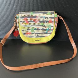 DESIGUAL Versovia Marine Faux Leather Multi-Color Perforated Crossbody Bag