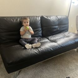 Folding Leather Couch With Outlets