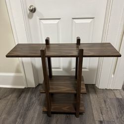 Vintage Accent Table / Plant Stand - 2 Tier Dark Wood