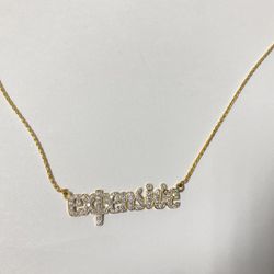 14k Gold “expensive” Pendant Necklace With Natural Diamonds 