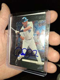 SIGNED DEREK JETER NY CARD COA