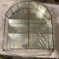 Vintage Franklin Mint Curio Cabinet S875 - Brass/Glass/Mirror