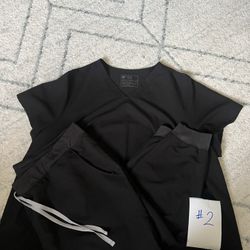 Figs Women’s Black Scrub Set Size 4XL Petite Zamora Joggers And 5XL Casma Top #2