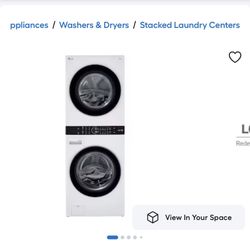 LG WashTower Electric Stacked Laundry Center with 4.5-cu ft Front load Washer and 7.4-cu ft Dry