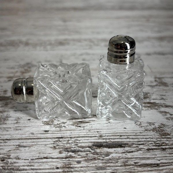 Elegant Vintage Cut Glass Salt and Pepper Shakers - 7 Sets Available