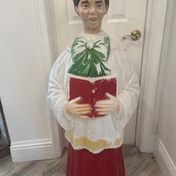 Vintage 50" Empire Blowmold Caroler Boy Body Only No Light