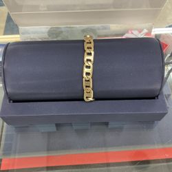 14k Concave Curb Bracelet 