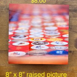 8” X 8” Beer Bottle Cap Picture 