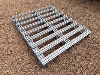 Silver Aluminum Pallet (LxWxH: 51” x 43.5” x 6”)