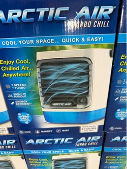 ARCTIC AIR Turbo Chill Desktop Evaporative Space Cooler with LED Nightlight