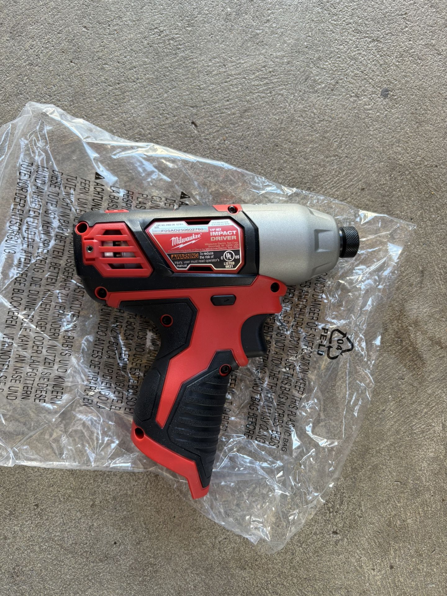 Milwaukee M-12 Impact Driver. Tool Only