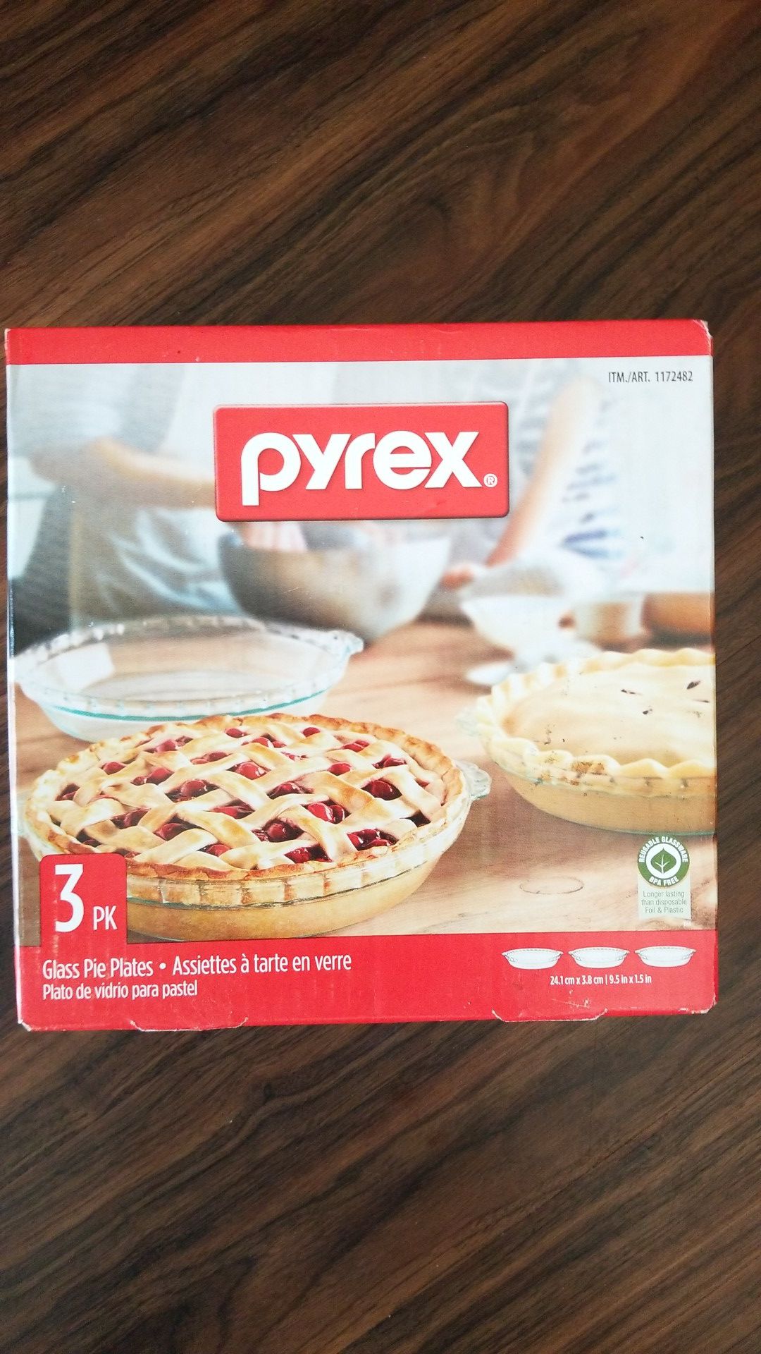 Pyrex 3pk Glass Pie Plate Pans Cookware