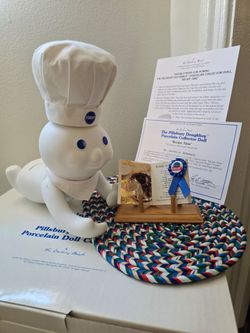 Pillsbury Doughboy Danbury Mint Collectible Porcelain Doll Recipe Time 1999