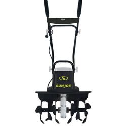 Sun Joe Electric Corded Garden Tiller & Cultivator, Steel Tines, 13.5 Amp, 16 Inch, Black - Heavy Duty Gardening Machine Equipment for Lawn, Yard, & G