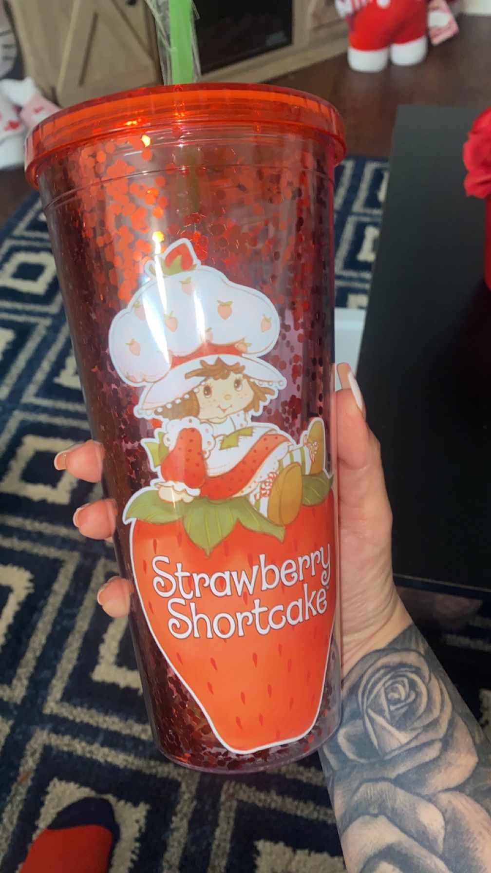 Strawberry Shortcake Glitter Tumbler