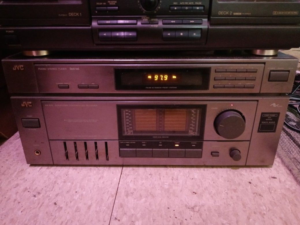 JVC STEREO RECEIVER RX-R75TN & TECHNICS CASSETTE DECK RS-TR373