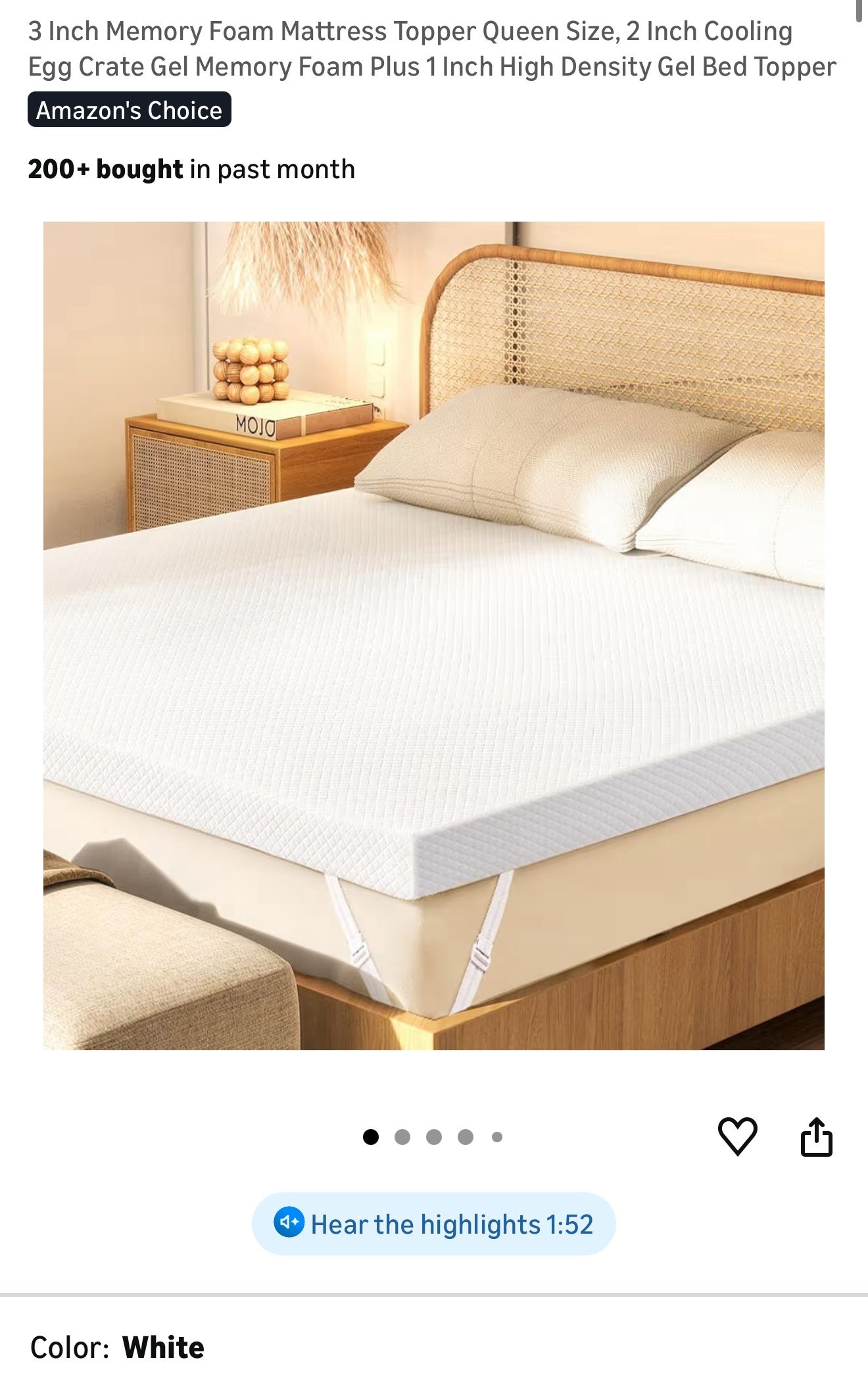 Mattress Toper Queen 3 Inches