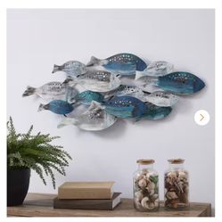 Coastal School of Fish Metal Wall Art