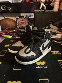 Jordan 1 High Twist 2.0 Toddler/Kids Size 7C Black Fur Grey Great Condition!