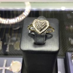 10k Gold With Diamond Ladies Ring On Special !!!!