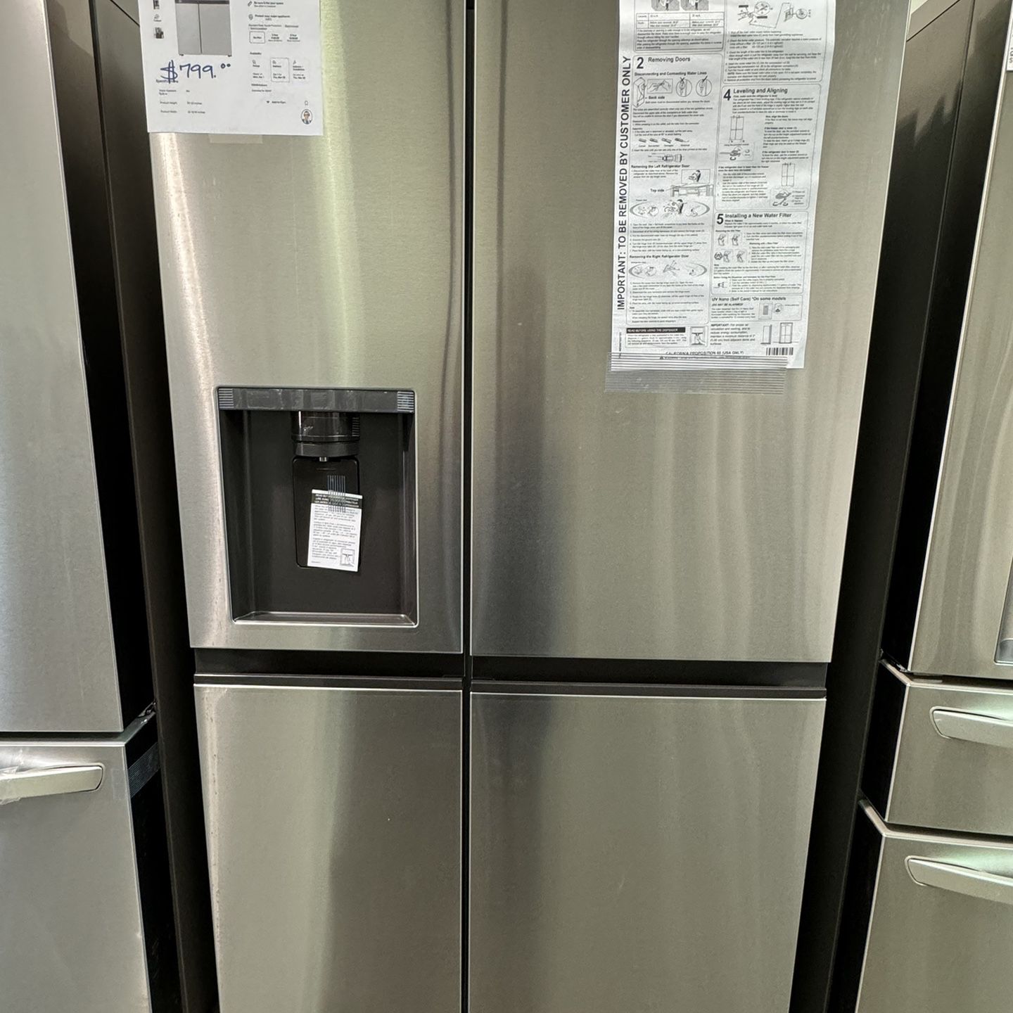 LG Side By Side Smart Refrigerator Stainless Steel 