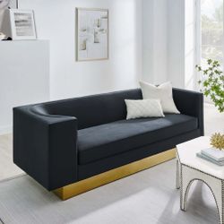 Upholstered Performance Velvet Sofa in Black (MO)$1299 FREE LOCAL DELIVERY  