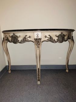 Marble Half Moon Console Table