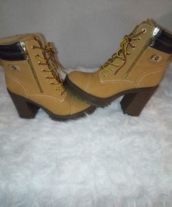 women G-Los Angeles Brown & Gold Ankle Boots