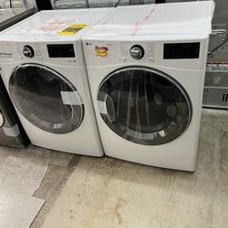 lg thinq front load washer dryer set