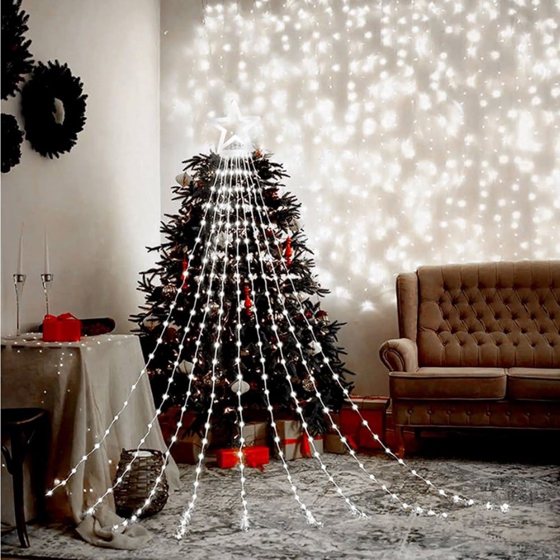 OutdoorChristmas Decoration Star String Lights, Color White