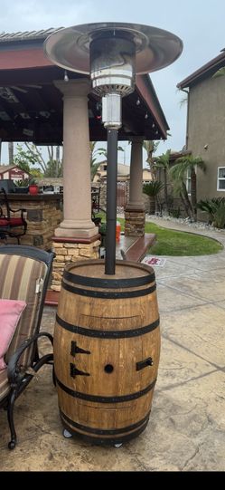 New Wine Barrel Patio Heaters With Dining Tables