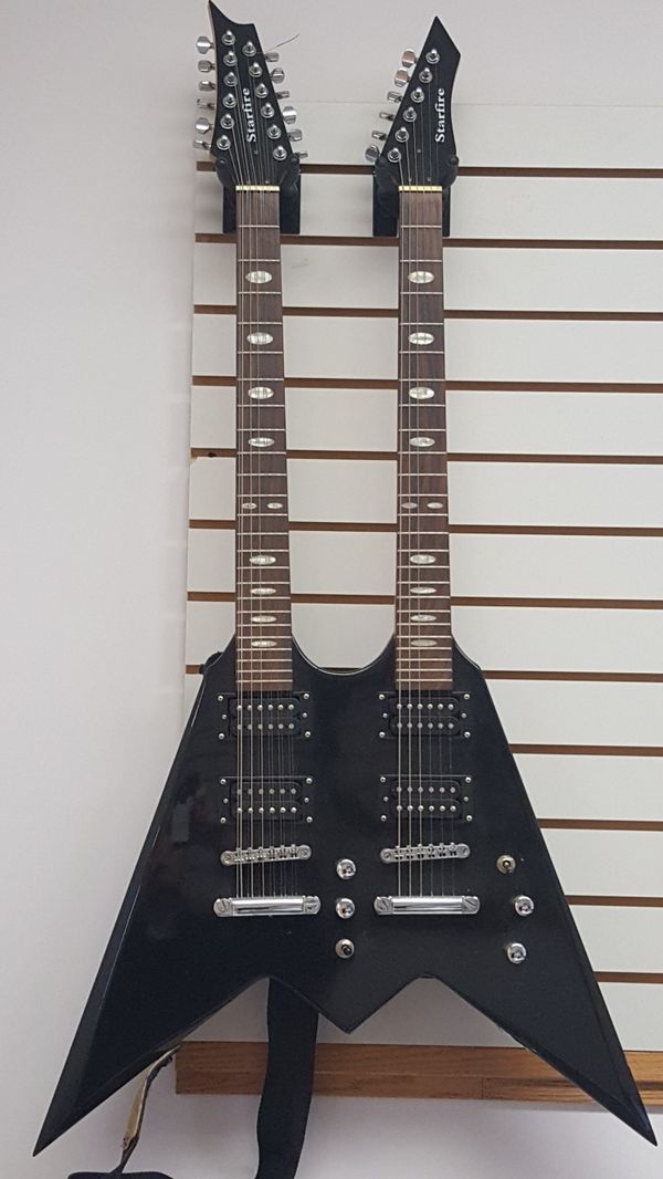 Starfire Double Neck Flying V Electric Guitar for Sale in