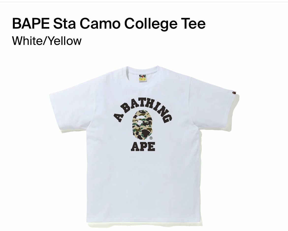 BAPE Sta Camo College Tee