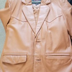 real leather jacket/ paid $400 10 years ago/ still new/ only worn twice/ mens size small