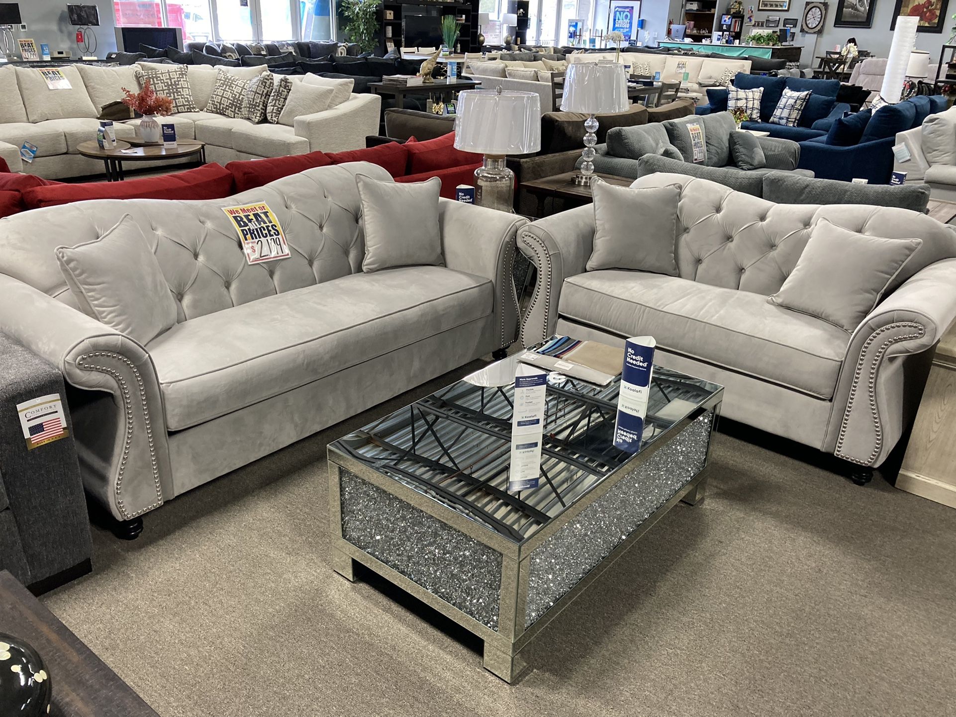 Velvet Sofa💙Easy Finance 👍Free Delivery
