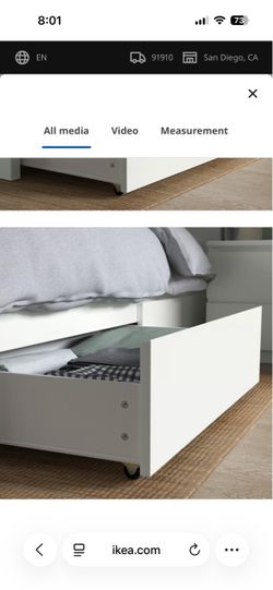 IKEA MALM Underbed storage box for high bed, white