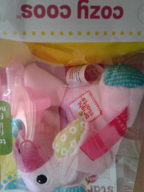 Bright starts - cozy coos- stuffed animal with pacifier