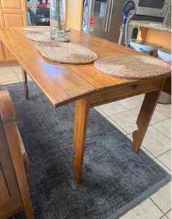 Rustic Solid Wood Farmhouse Dining Table