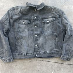 Medium Yeezy Gap Engineered By Balenciaga Padded Stressed Denim Jacket RARE USA