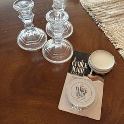 Glass Candlestick Holders w/ Adhesive - Includes 6 Boxes Of Candlesticks