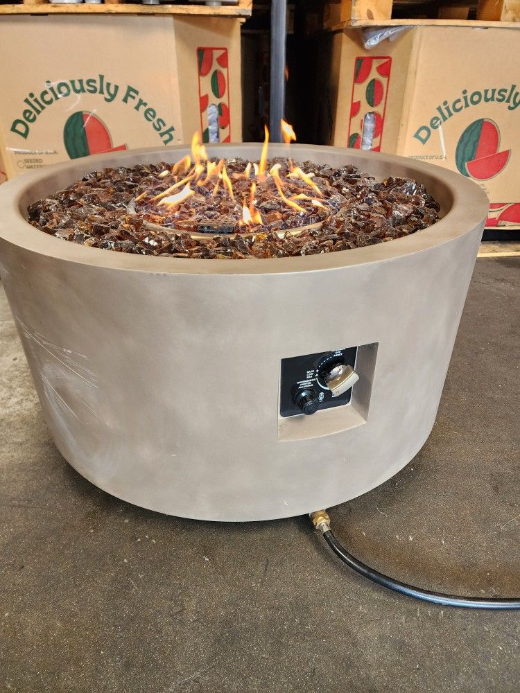 Bond 32" Metal Patio Fire Pit With Glass